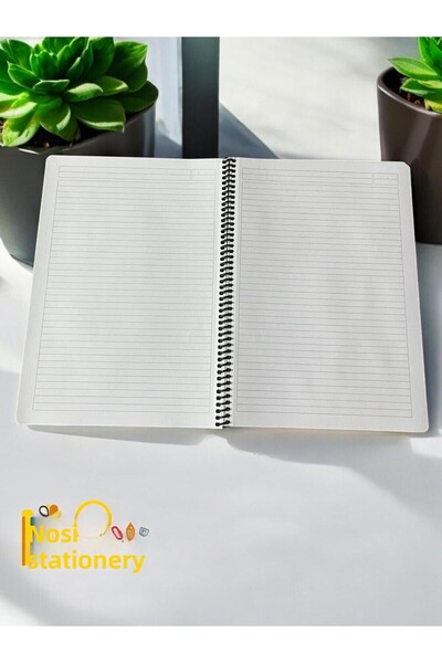 Nasip Kırtasiye A4 Size Light Blue Plastic Closed 72 Sheets Line Notebook