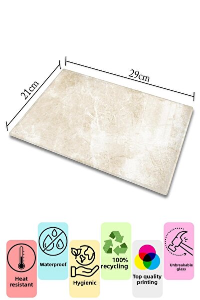 Postifull Glass Cutting Board, Chopping Board, Aesthetic Marble Pattern, Thick and Tempered Unbreakable Glass, 21*30cm