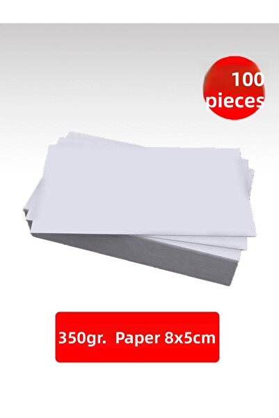 EGESTA 100 Pieces 350Gr White Blank Unprinted Business Card Paper 8X5Cm