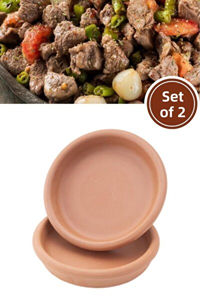 ELİZİ Elizi 2 Pieces Earthenware Roasting Hair Bowl, Earthenware Bowl Set of 2