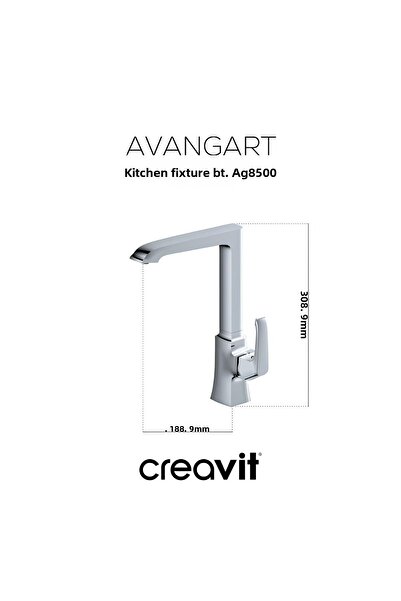 Creavit Avant-Garde Faucet Set - 3-Piece Bathroom, Sink, Sink