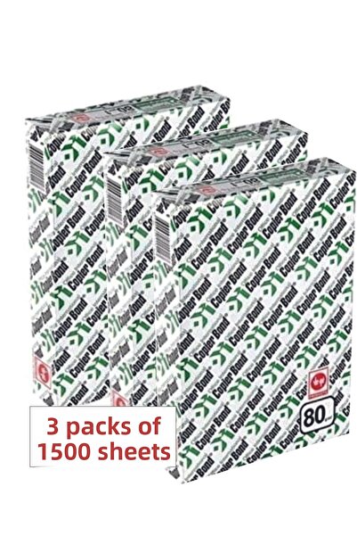 copierbond A4 Copy Paper - 1500 Pieces 3 Packs 80Gr, Ve-Ge Copier Bond