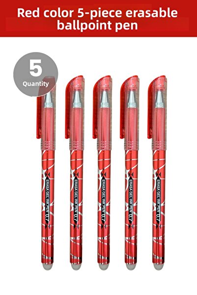 Furkan Neşriyat قلم حبر جاف قابل للمسح - أحمر (5 قطع)