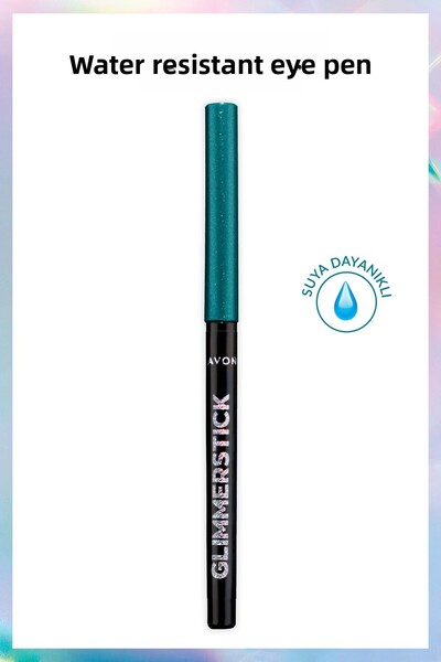 AVON قلم تحديد العيون من جليمر ستيكس شيمر ليفت مقاوم للماء باللون الأزرق المخضر