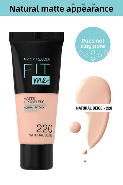 Maybelline New York Fond de ten mat fără pori Fit Me - 220 Bej natural