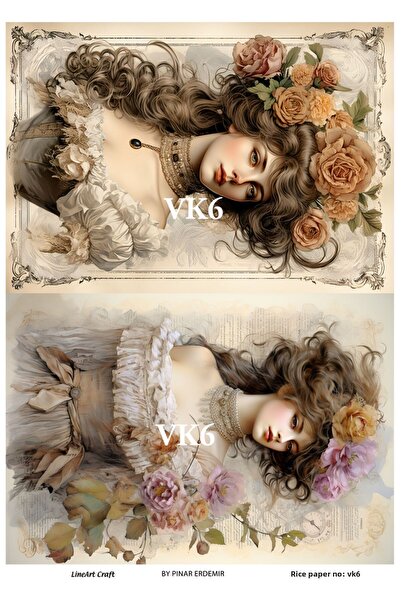 LİNEART Lineart Brass Decopage Paper No:Vk6