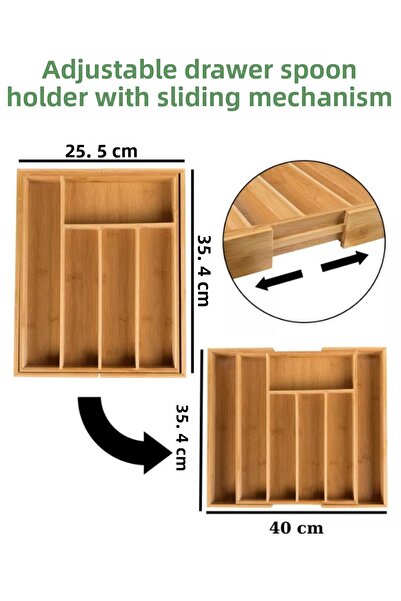 MEBEV Μπαμπού Μπαμπού Διπλής Όψης - Επεκτάσιμο Συρτάρι