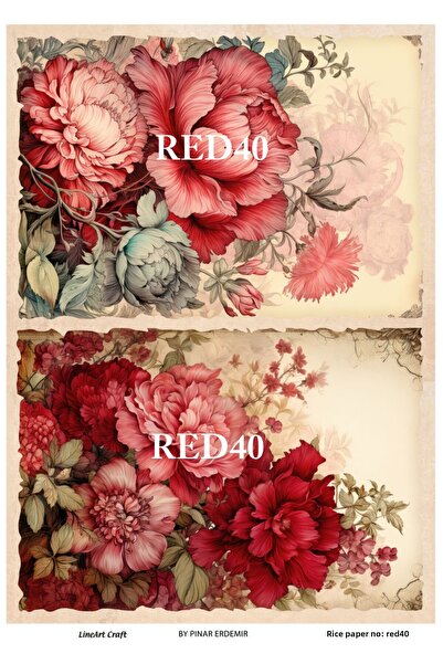 LİNEART ورق تزيين الأرز RED40 - 29x42 سم