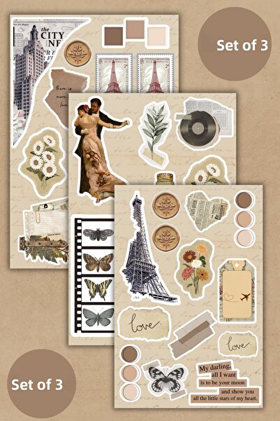 sanatıbedi Set de 3 autocolante pentru laptop, caiet de note, agenda estetică...