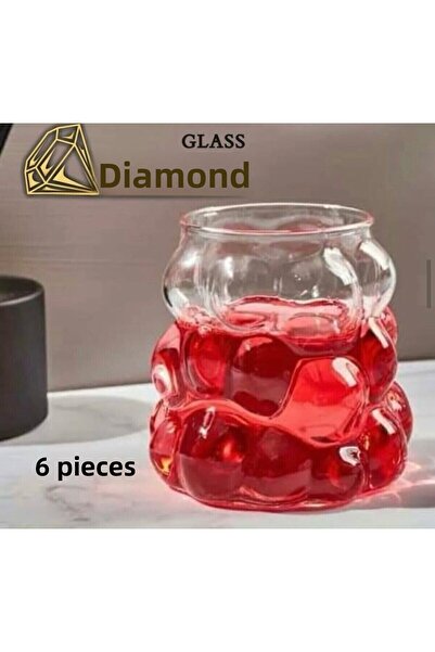 DİBA AVM Coffee Side Water Cup Set 6 Pcs Grape Model Coffee Side Presentation...