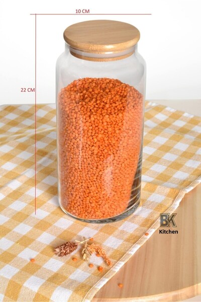 Karçiçeği Home Jumbo Size Jar with Bamboo Lid 1400ml Single