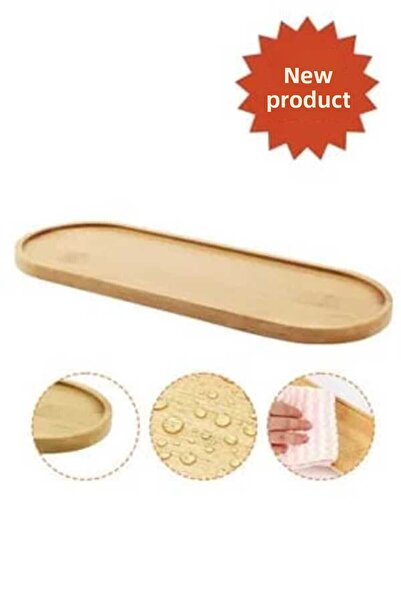 sweenhome 2 Pieces Bamboo Oval Presentation Plate - Oil Bowl - Snack Bowl - Spice Bowl Stand
