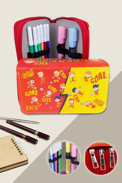 Size Husă pentru creion Orginazer cu model Kawaii pentru suport pentru trei c...