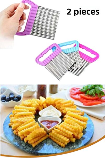 CocoVia قطاعة تقطيع الفواكه والخضروات على شكل قطعتين - شيبس تشوبر