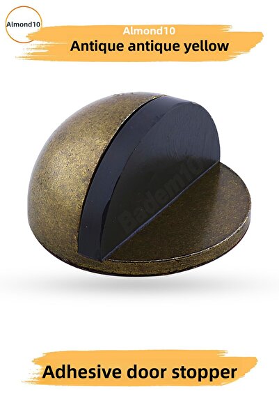 Badem10 Yarımay Antique Antique Yellow Door Stopper Buffer Μεταλλικό Πώμα κάτω από την πόρτα Στήριγμα στοπ