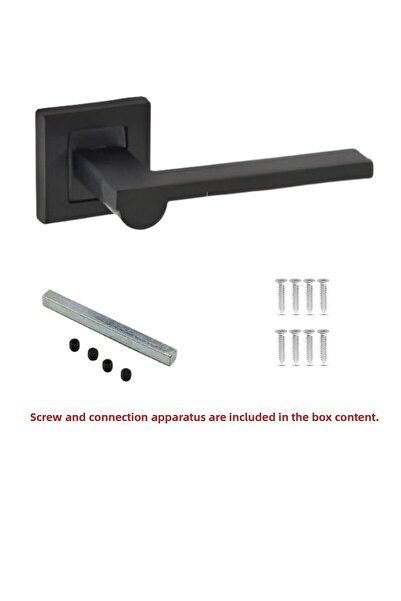 Sofuoğlu Zara Model Stainless Steel Black Square Badge Room Door Handle / as a Set