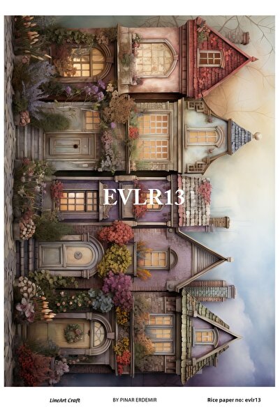 LİNEART ورق تزيين نحاسي مقاس 29 × 42 سم من سلسلة Evler - رقم: EVLR13