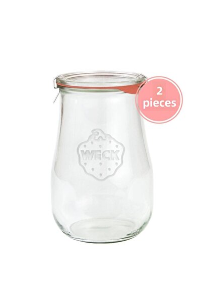Weck 1750 ml Tulip Glass Storage Jar 2 Pieces