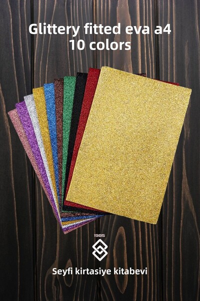 SEYFİKİRTASİYE 10 Colors A4 Glitter Eva Adhesive Set
