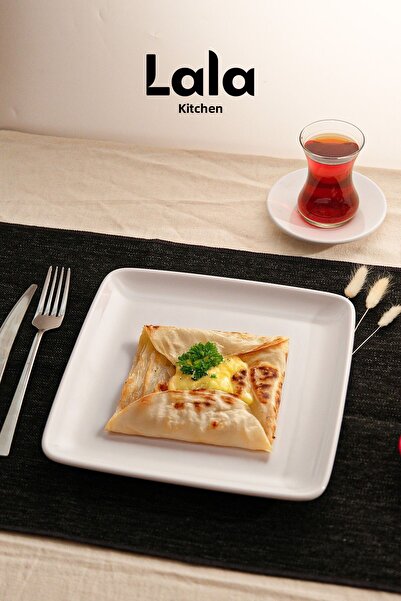 Lala Mutfak Gözde Square Serving Plate - Set of 3 (23 cm - Stylish, Durable, Food and Presentation Plate)