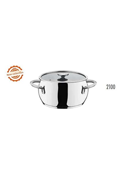 OMS 2100 - 2 Piece Induction, 24X14 cm - 6.20 Liters, Deep Pot Silver Body, Silver Detail