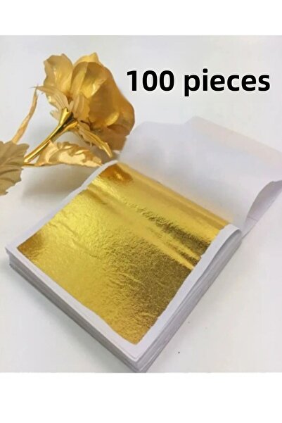 Vespo رقائق ورق الذهب من راتنجات الايبوكسي 100 ورقة / رقائق الذهب / قالب سيلي...