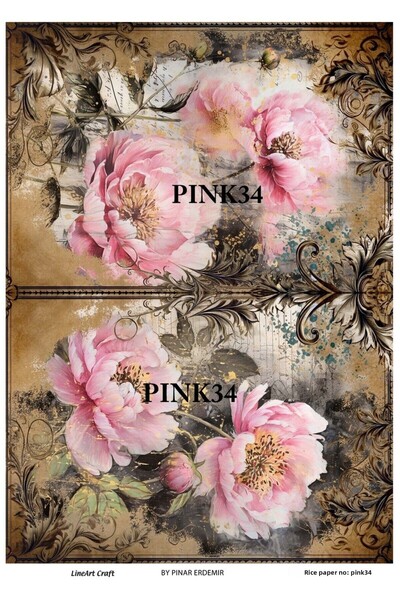 LİNEART PINK34 - ورق تزيين نحاسي