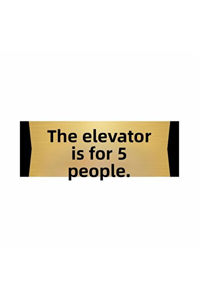 Özarslan Dizayn Elevator for 5 People 10X20Cm Gold Color Metal Direction Sign