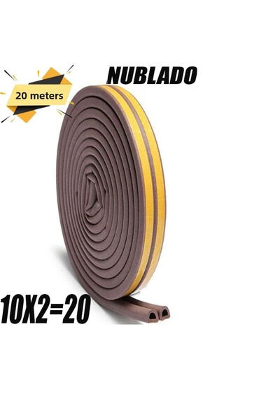 NUBLADO Bandă adezivă 10x2=20 metri (MARO) Bandă pentru ferestre uși Fitil Be...