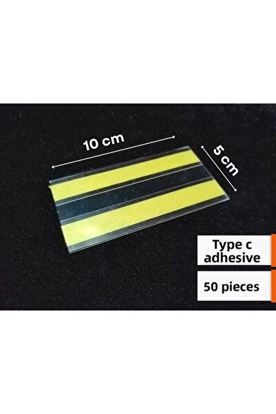 Şeffaf Etiket 50 τεμάχια τύπου C 5x10 εκ. Ετικέτα προϊόντος αποθήκης Διαφανής...