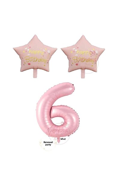 RÖNESANS PARTİ مجموعة بالونات النجمة ذات الأرقام الوردية من عصر النهضة الأبيض...