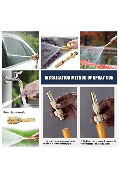 Alışverişhanem طرف الصنبور خرطوم نحاسي جهاز توصيل مضغوط بخاخ مضغوط جهاز الري