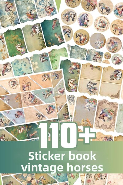 Postifull 110 Pieces Large Size Vintage Sticker Set - Notebook, Stamp Journal Label