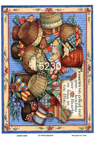 LİNEART ديكوباج نحاسي ملون موديل 5230 - نمط مختلط، مقاس 30x42