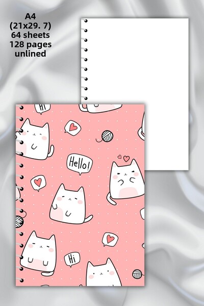 daily notebook دفتر ملاحظات مدرسي غير مبطن مقاس A4 - 64 ورقة (21x29,7 سم)