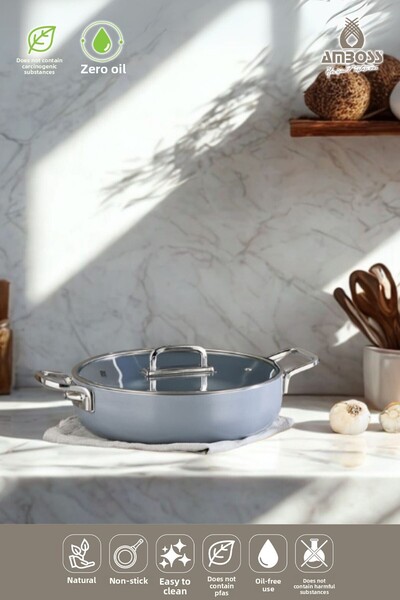 Amboss Sera Nova Ceramic Non-Stick Non-Stick Flat Pot 26 cm – Gray