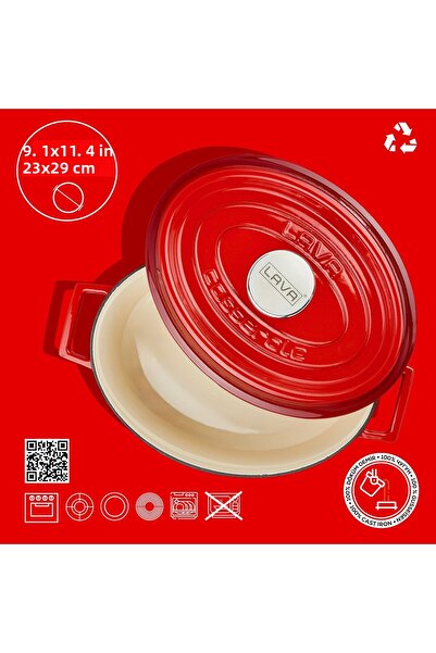 Lava Edition Series Cast Oval Pot - 23X29Cm Size