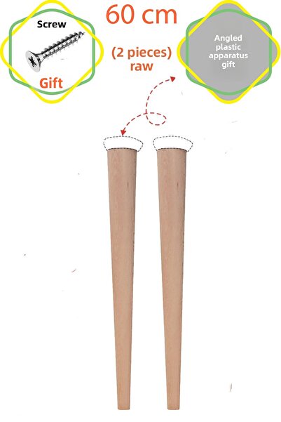 Evnalia Ham 2 bucăți de lux 60 cm picior de masă conic din lemn diametru: 4,2 cm Hobby DIY (CU ȘURUBURI ȘI DISPOZITIVE)