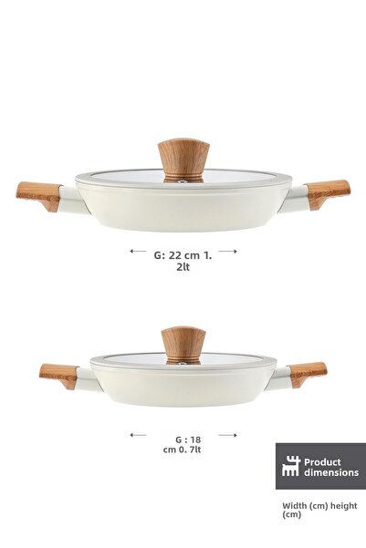 Karaca 4 Piece Swiss Crystal Almond Cream - Induction Base Pan Set