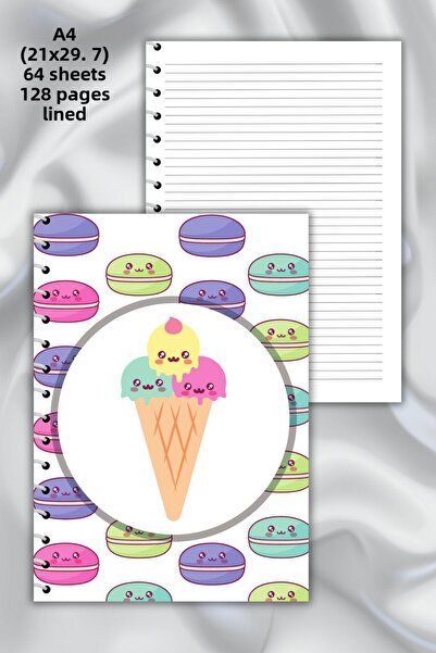 daily notebook دفتر ملاحظات مدرسي مكون من 64 ورقة مقاس A4 - 21x29.7 سم