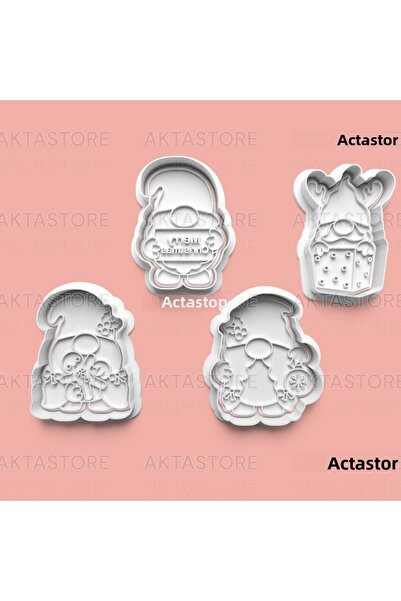 AKTASTORE مجموعة قوالب البسكويت والحلوى اللطيفة من قزم، مجموعة من 4 قطع