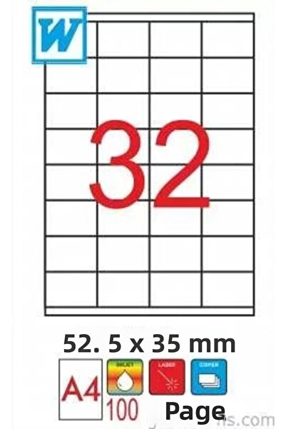 goldmoon 2026 Laser A4 Sheet Label 52.5X35Mm (Pack of 100)