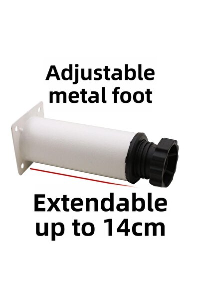 Badem10 Mobilier reglabil Canapea Baza Fotoliu Suport metalic Picior 12 cm Picioare albe 4 buc