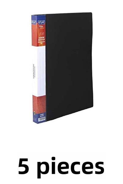 KRAF 5 Pieces of Kraf 100 Sheets Presentation File Black