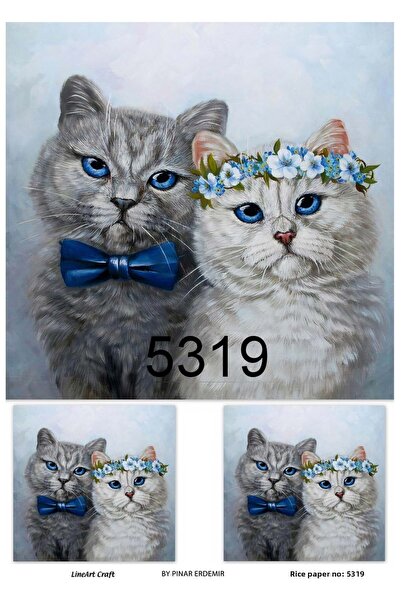 LİNEART 5319 ديكور نحاسي منقوش على شكل قطة - 30x42