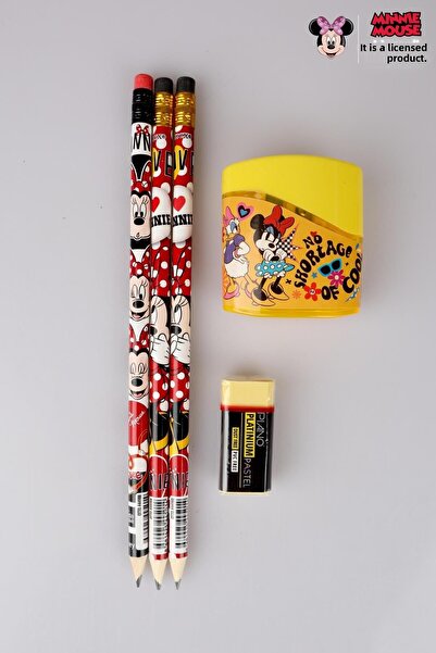 Minnie Mouse MINNIE MOUSE LICENȚIAT 3 BUCĂȚI CREION, ASPIRATOR DE CREION ȘI S...