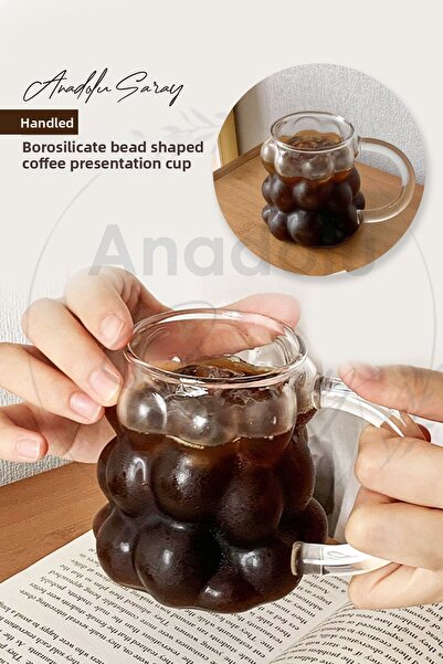 Anadolu Saray Çarşısı كوب بوروسيليكات مقاوم للحرارة بمقبض - على شكل خرز، كوب ...