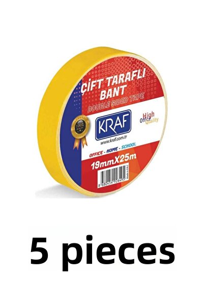 KRAF 5 Pieces 19 mm X 25 Meter Double Sided Tape