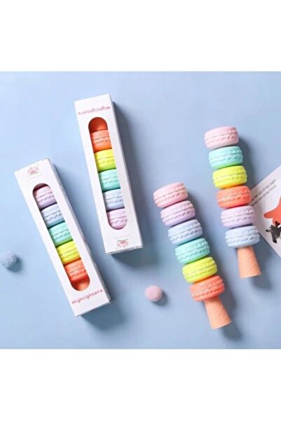 Generic Brand قلم لباد ملون على شكل معكرون 6 قطع