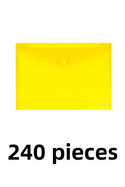 Noki 240 قطعة من ظرف ملف A4 الشفاف مع مشبك تثبيت أصفر